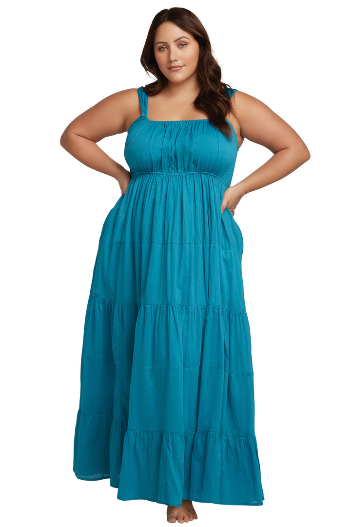 Teal Cotton Liszt Beach Dress