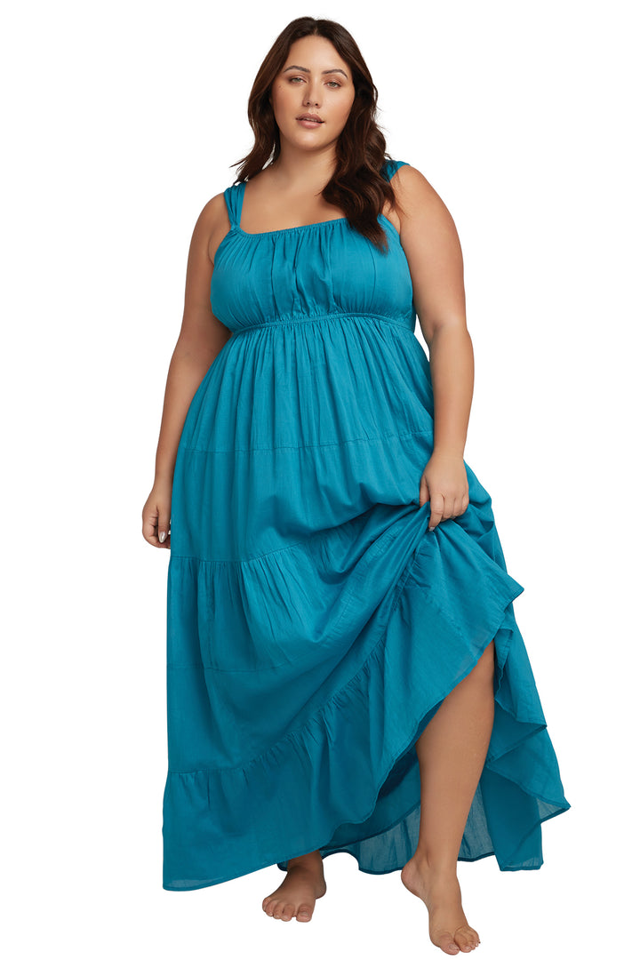 Teal Cotton Liszt Beach Dress