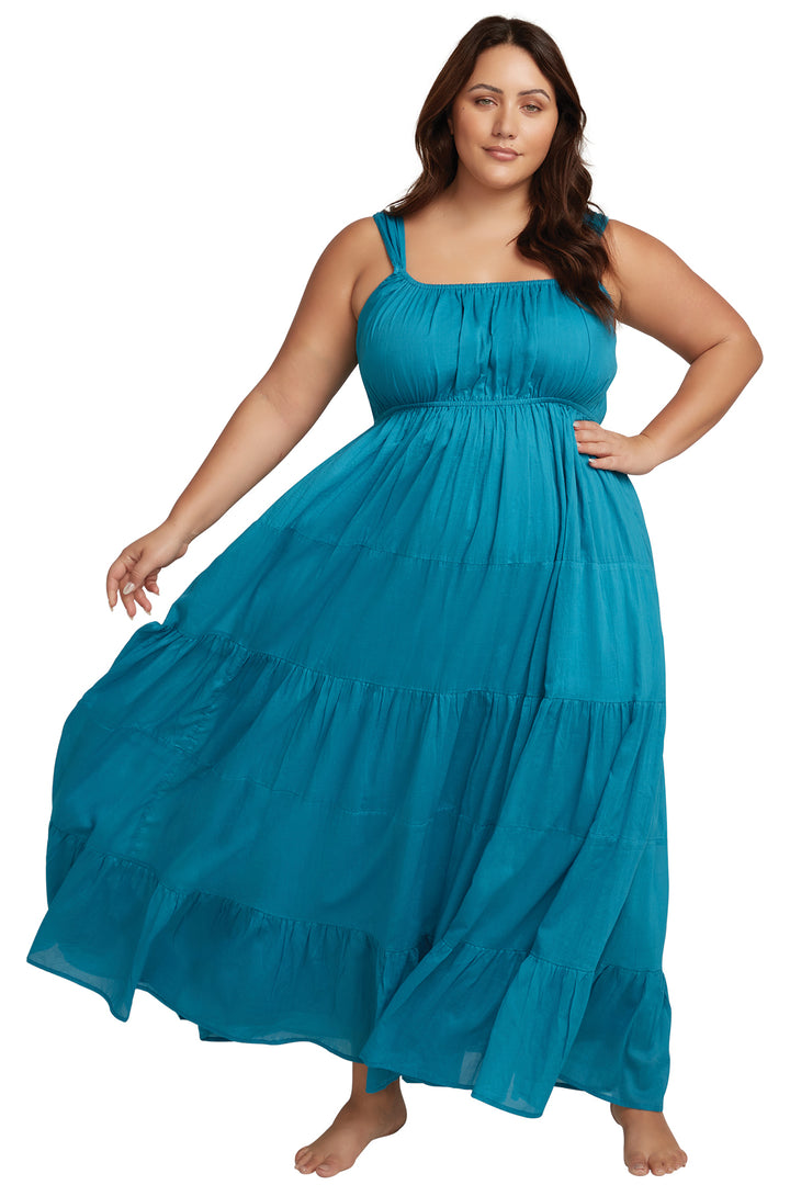Teal Cotton Liszt Beach Dress