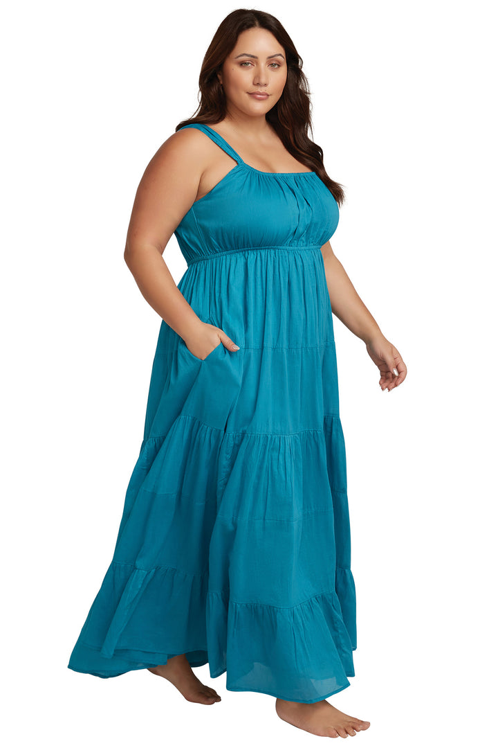 Teal Cotton Liszt Beach Dress