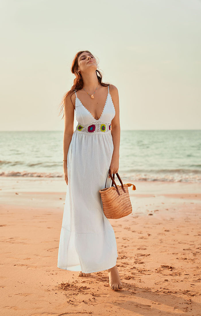 Crochet Maxi Flower Dress