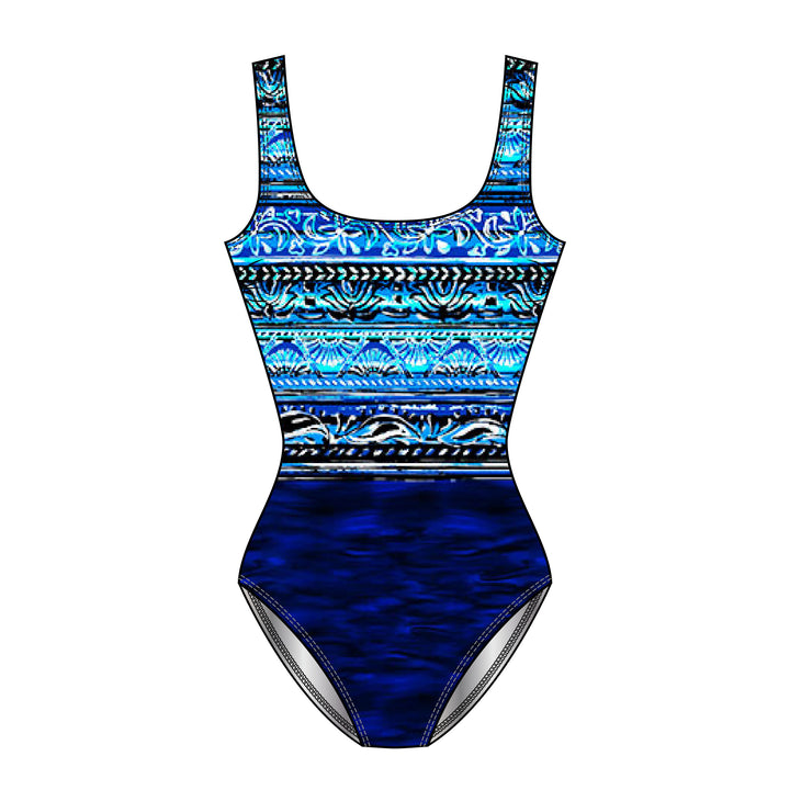 Double X Back Tank Long Torso One Piece Swimsuit