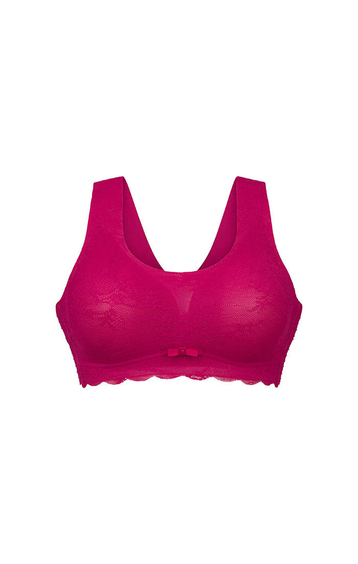Anita Essentials Lace Bralette with Cups - Cherry Red