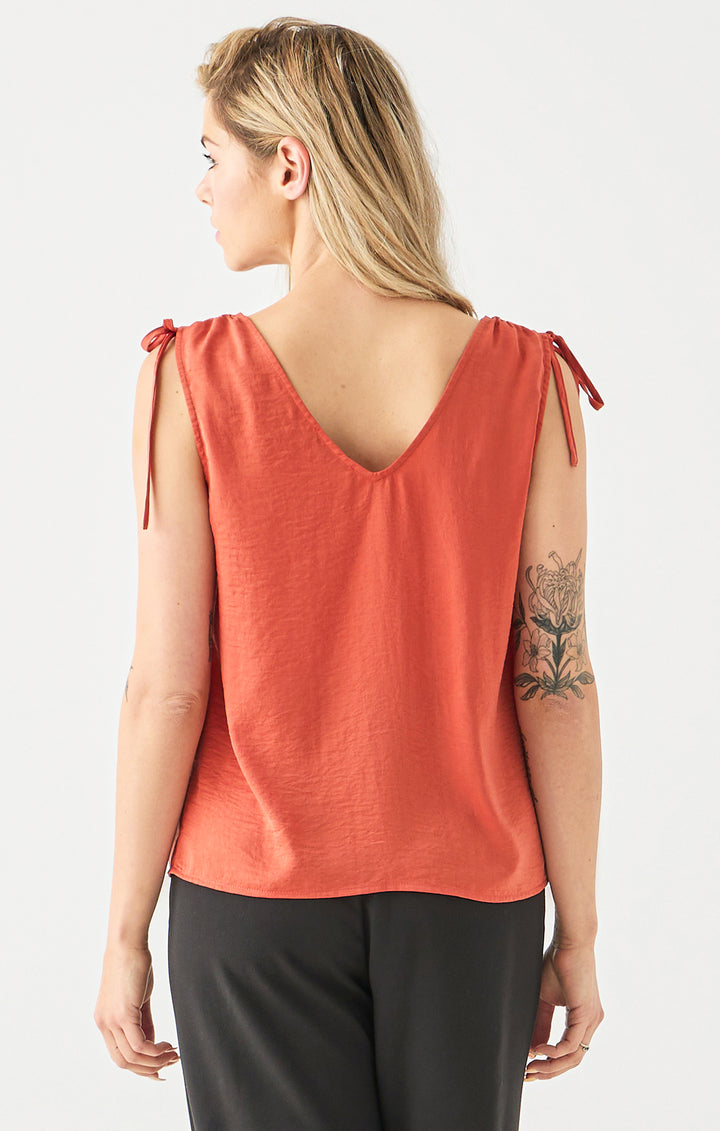 V-Neck Shoulder Tie Top - Size Small