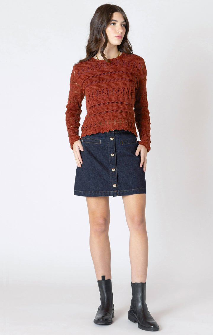Dex Scallop Hem Crochet Top