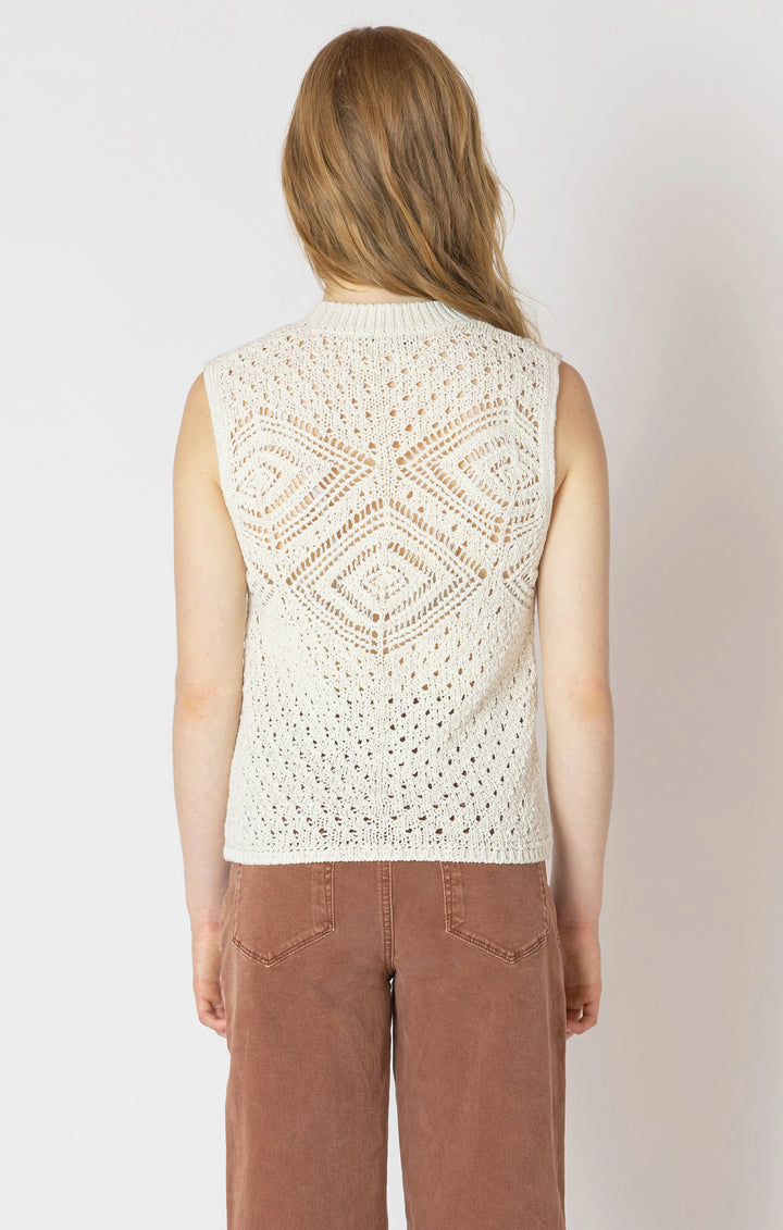Dex Patterned Pointelle Sleeveless Sweater