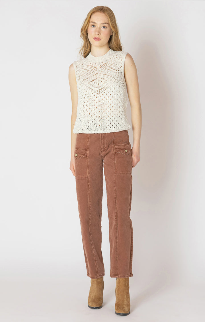 Dex Patterned Pointelle Sleeveless Sweater