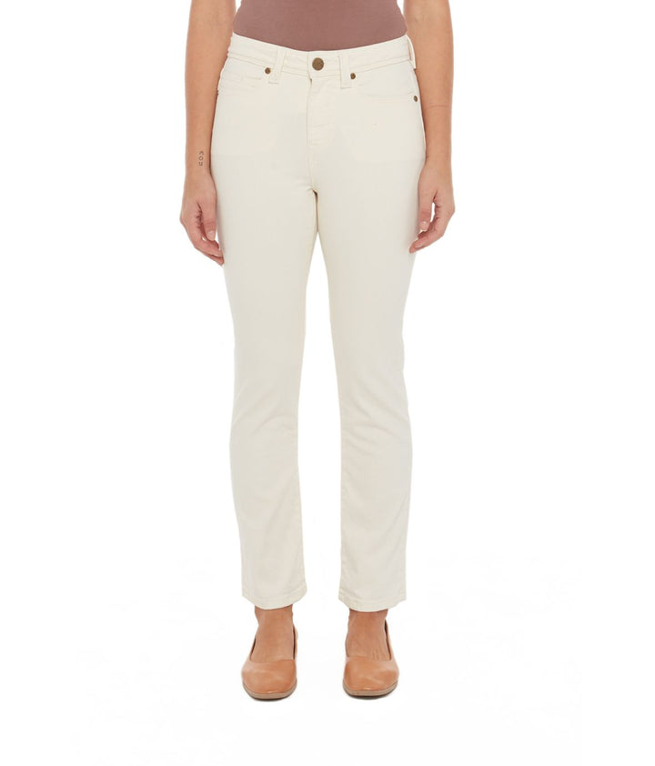 Kate High-Rise Straight Ankle Jeans - Ivory