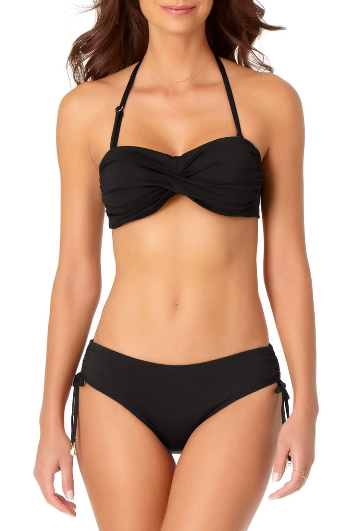 Twist Bandeau Bikini Top - Black