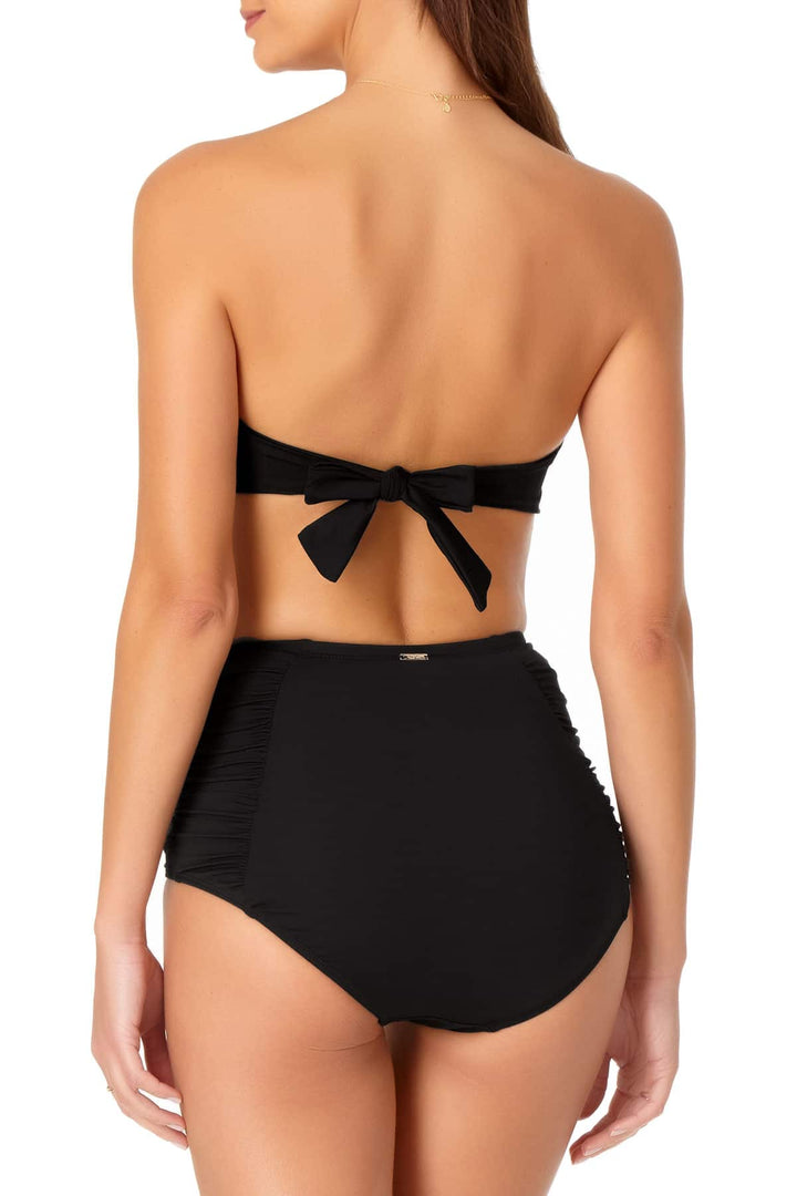 Twist Bandeau Bikini Top - Black