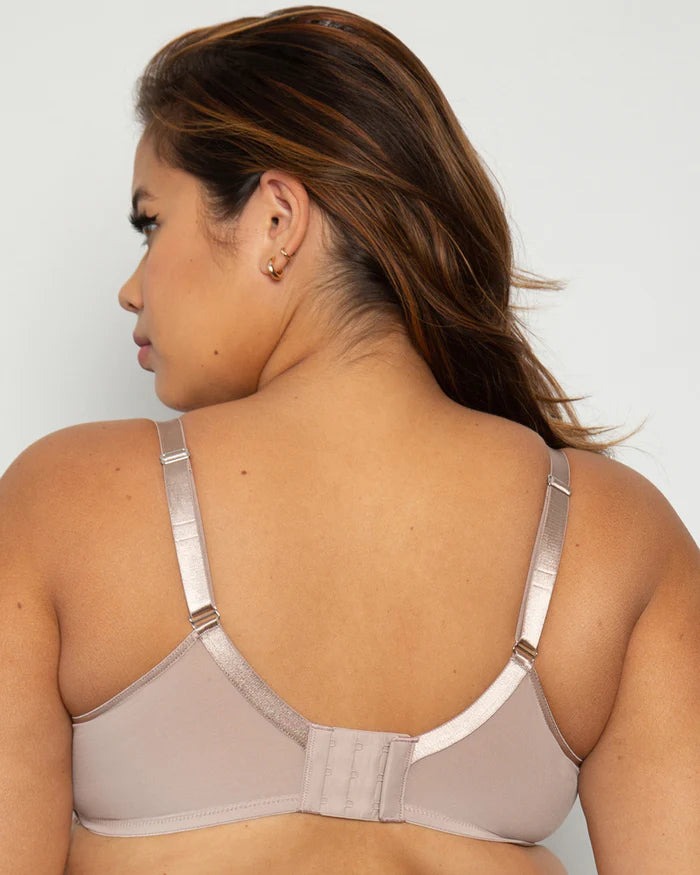 Sheer Mesh Full Coverage Unlined Underwire Bra - Bark