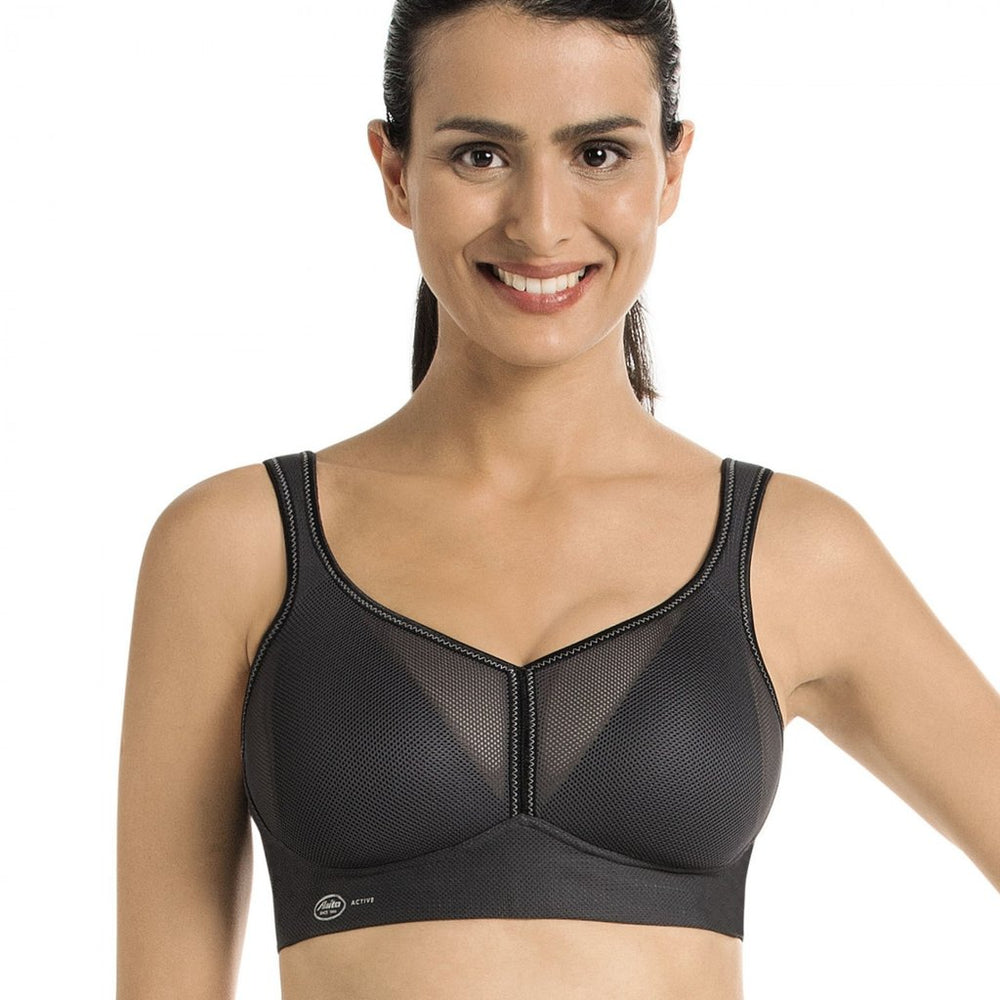 Air Control Sports Bra - DeltaPad - Black - Sheer Essentials Lingerie & Swim