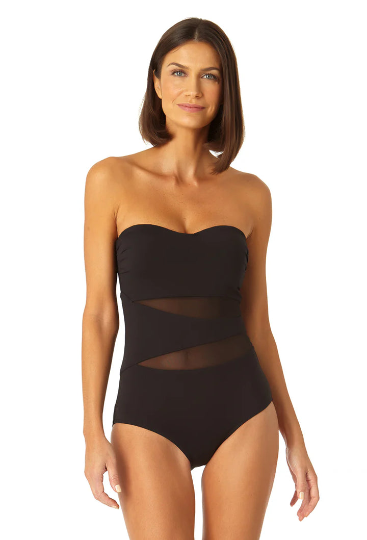 Meshing Around Strapless Swimsuit