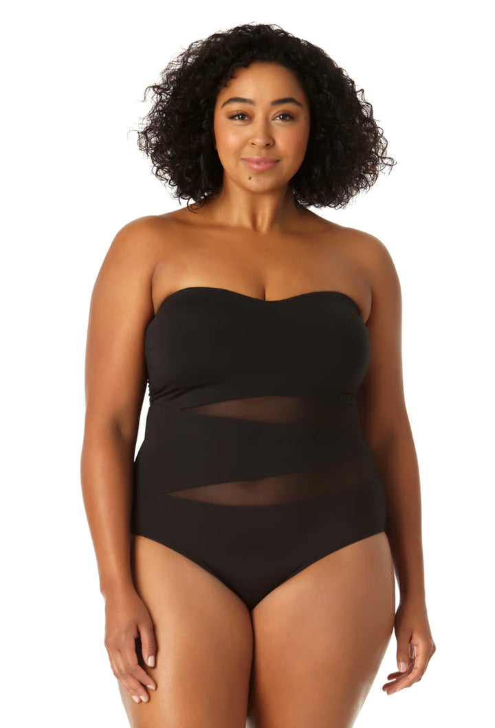 Meshing Around Strapless Swimsuit