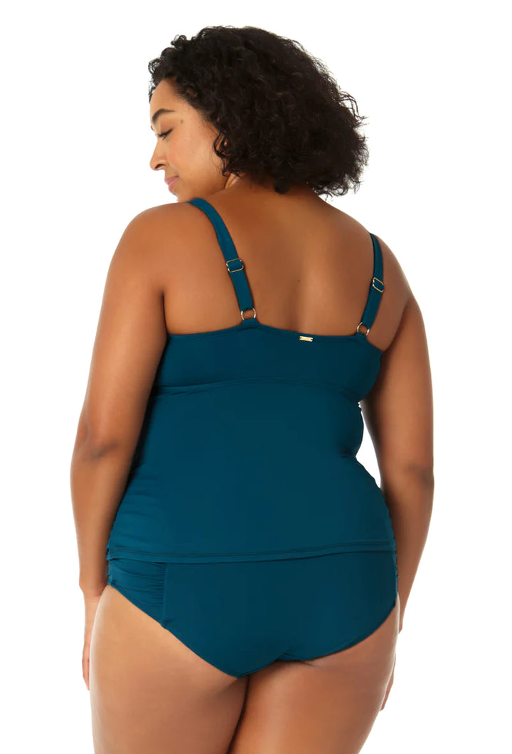 Underwire Surplice Tri Tankini - Deep Sea Blue