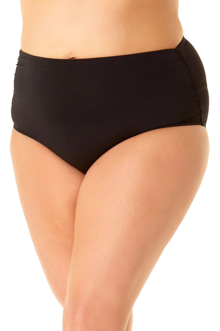 Convertible Hi Waist Shirred Bottom - Black