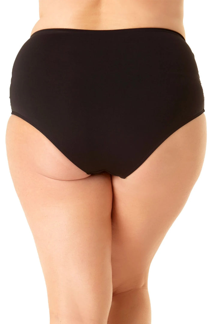 Convertible Hi Waist Shirred Bottom - Black