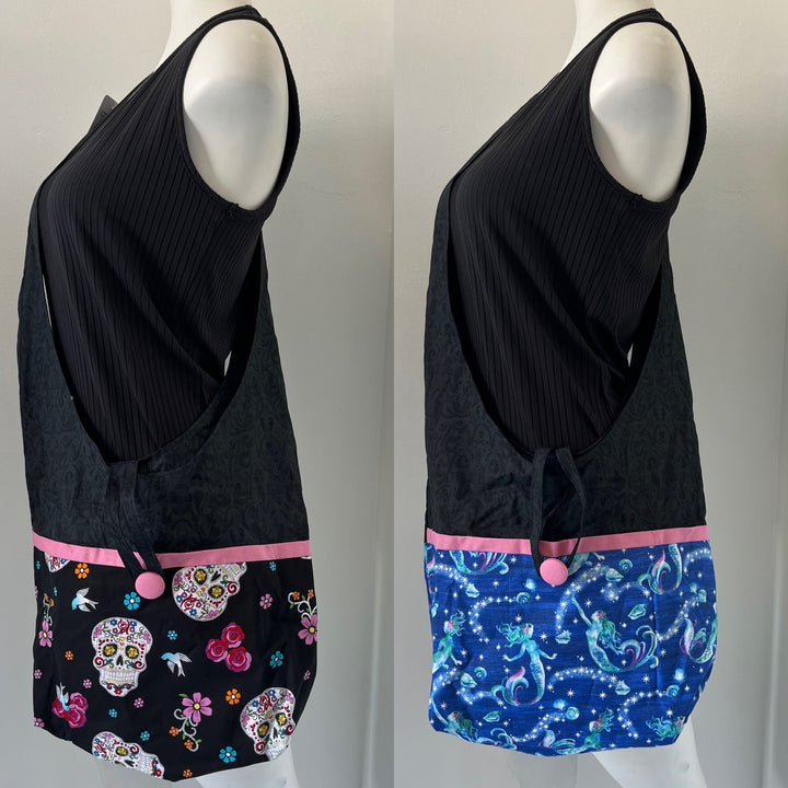 Skull Reversible Hobo Shoulder Bag