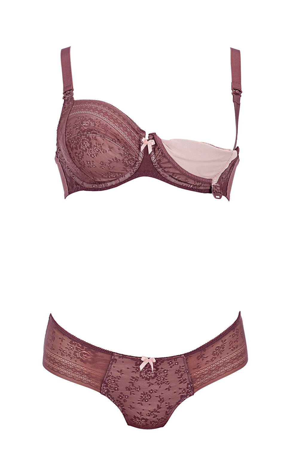 FLEUR - Underwire Nursing Bra - Berry - Sheer Essentials Lingerie & Swim