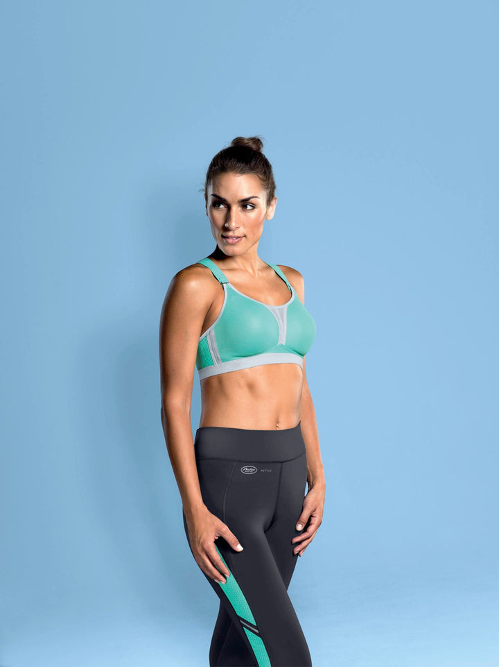 Maximum Support - DynamiXstar Racerback Sports Bra - Pool Blue