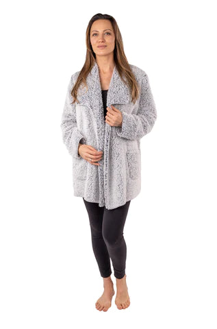 Sherpa Bed Jacket Stone Blue Size Large X Large Sheer