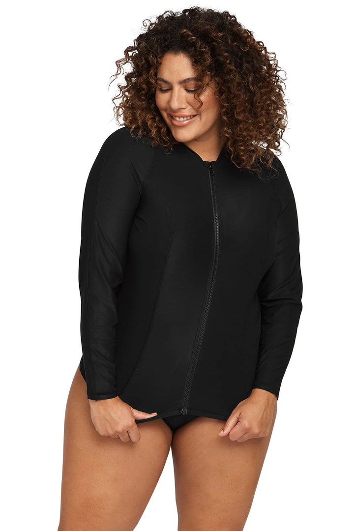 Recycled Hues Black Seurat Sunsafe Long Sleeve Top