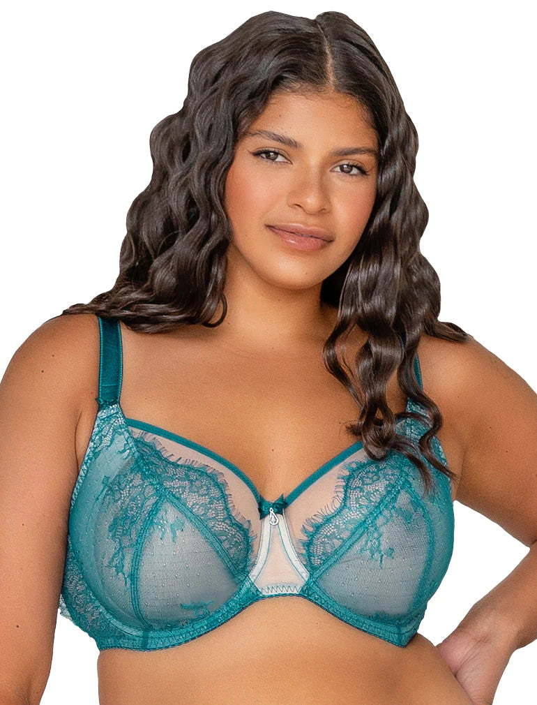 Ava See-Thru Lace - Dark Teal