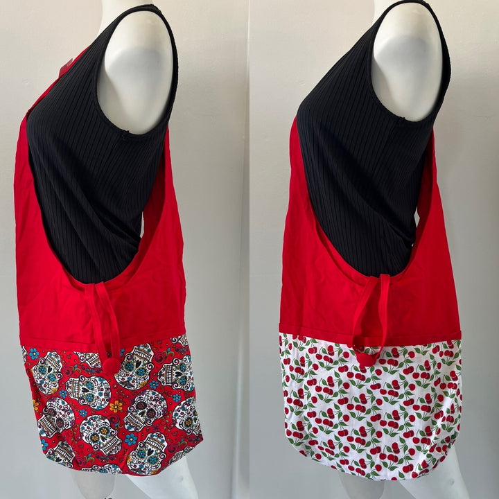 Skull Reversible Hobo Shoulder Bag