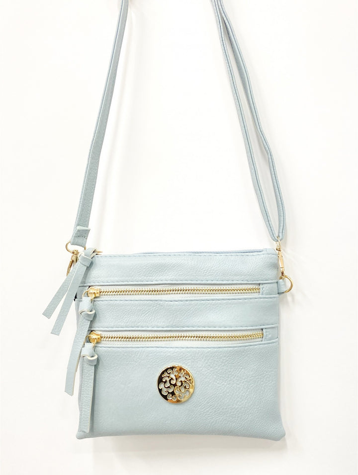 Zip Faux Leather Crossbody Purse