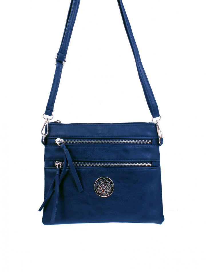 Zip Faux Leather Crossbody Purse