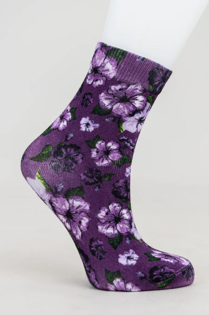 Ladies Bamboo Printed Socks