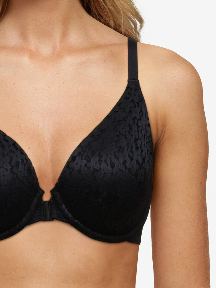 Norah Comfort Front Closure Bra - Black