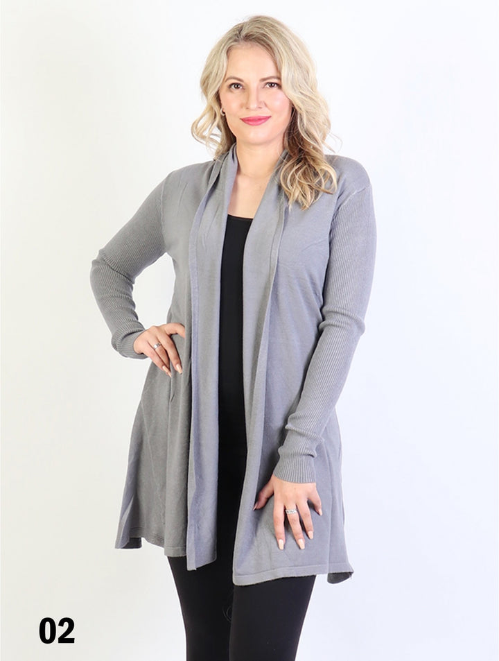 Plus Size Open Front Cardigan