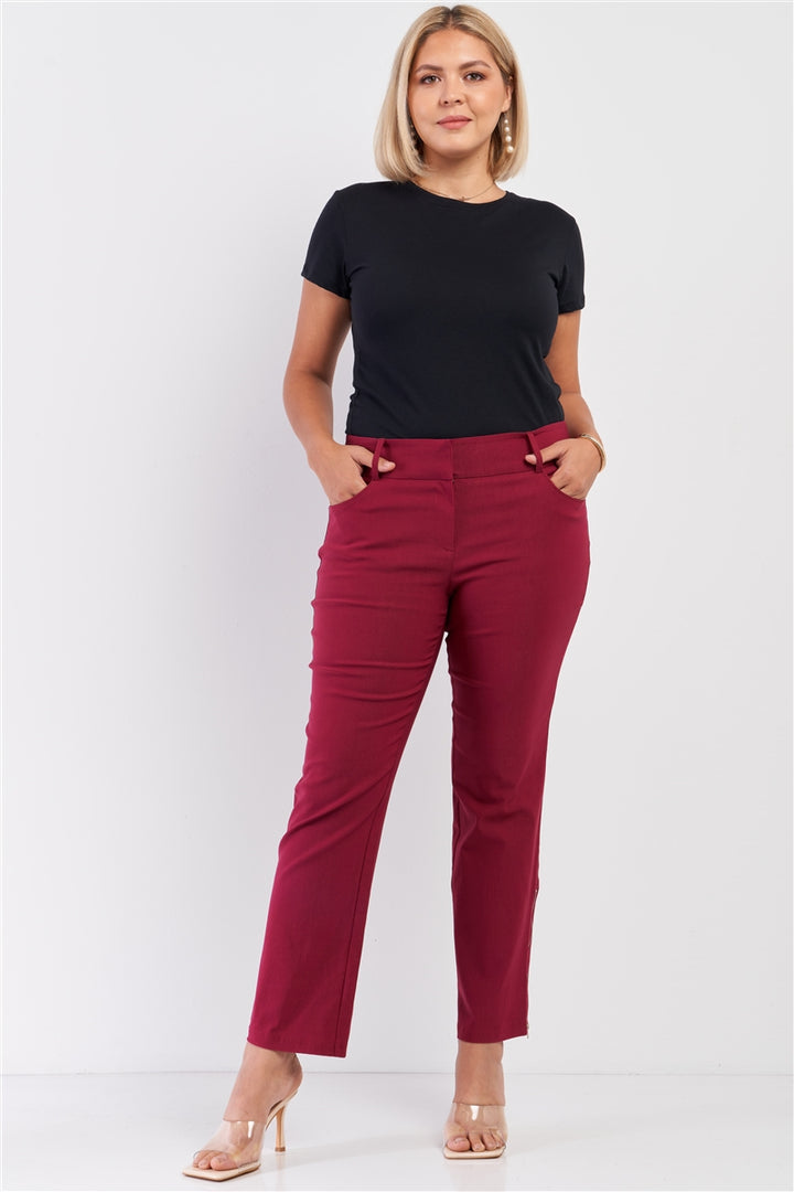 Mid-Rise Two Side Leg Zipper Pants