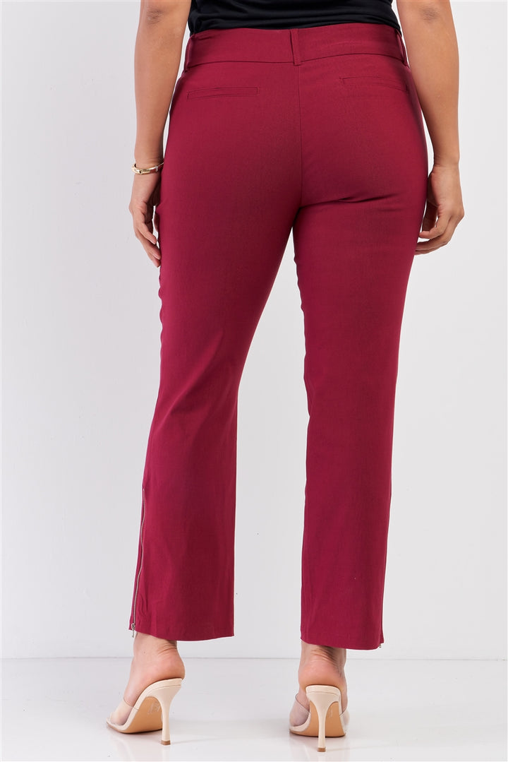 Mid-Rise Two Side Leg Zipper Pants