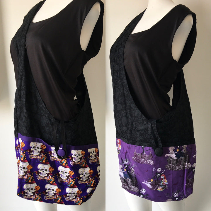 Skull Reversible Hobo Shoulder Bag