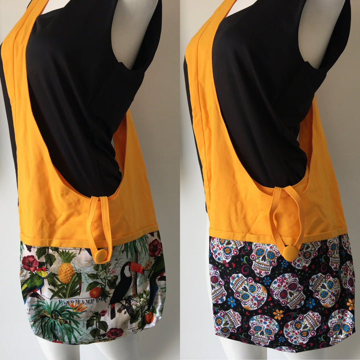 Skull Reversible Hobo Shoulder Bag