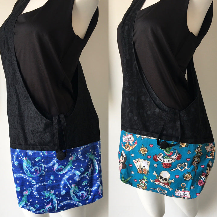 Skull Reversible Hobo Shoulder Bag