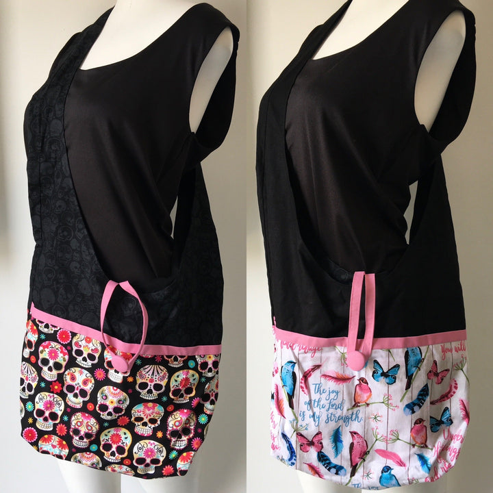 Skull Reversible Hobo Shoulder Bag