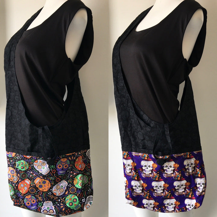 Skull Reversible Hobo Shoulder Bag