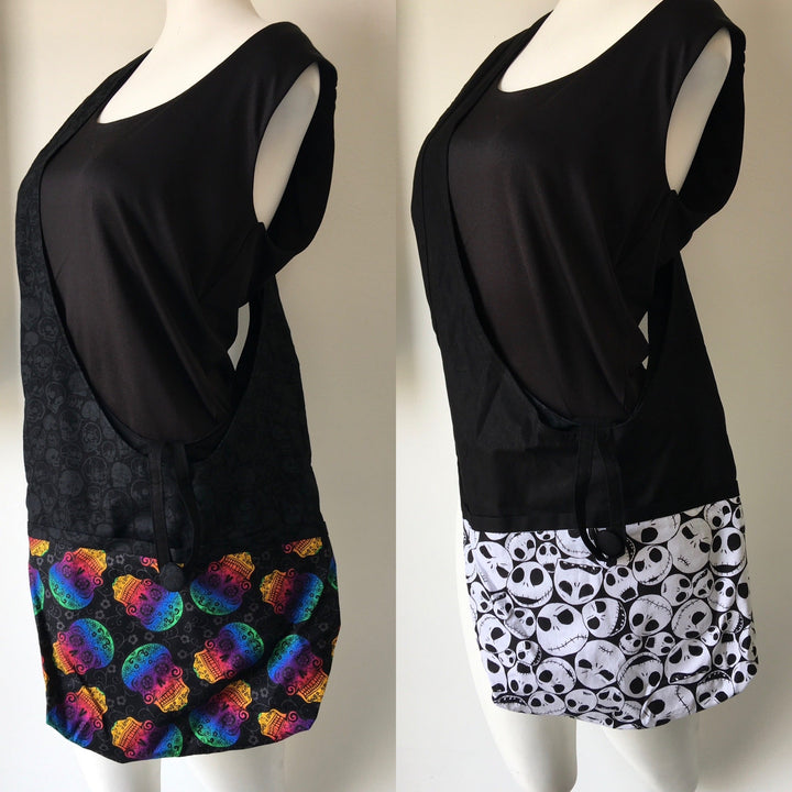 Skull Reversible Hobo Shoulder Bag