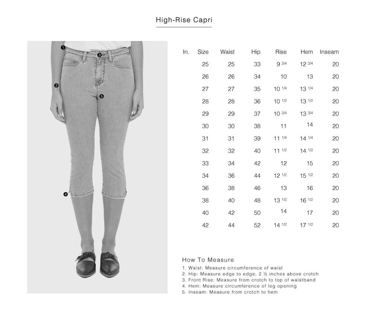 Lindsey High-Rise Capri - White