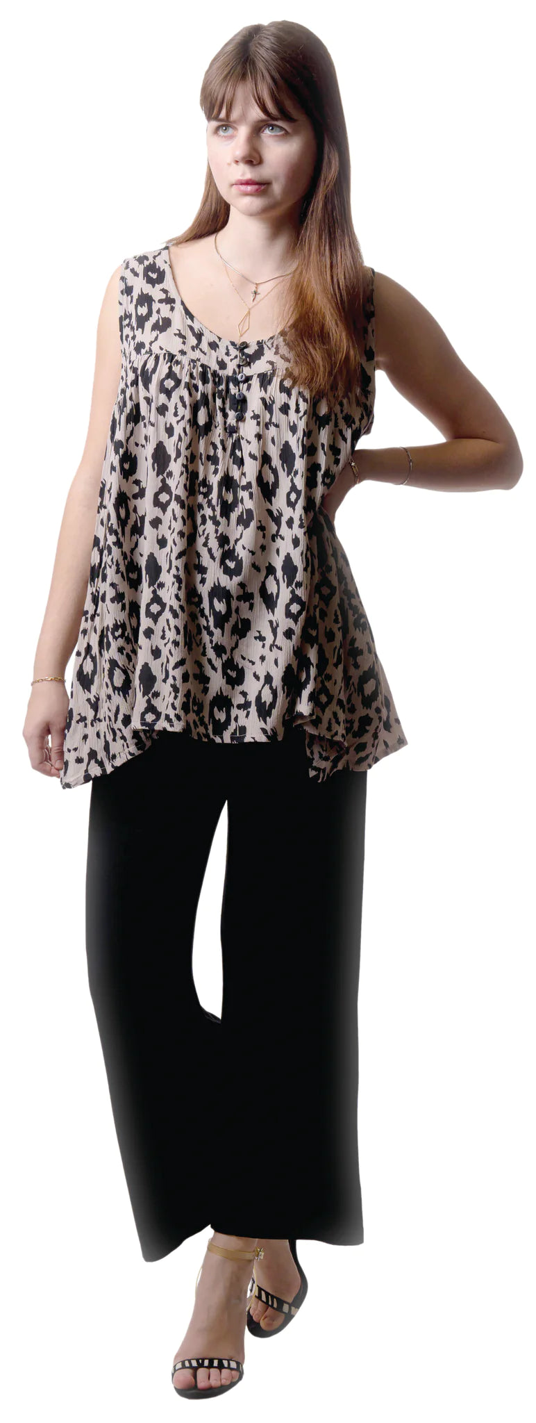 Kayla Spotted Animal Tank Top - Size Medium