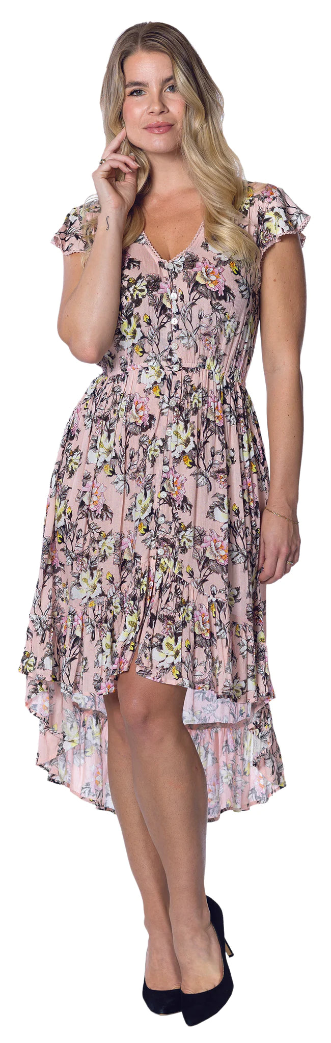 Emma High Low Dress - Pink