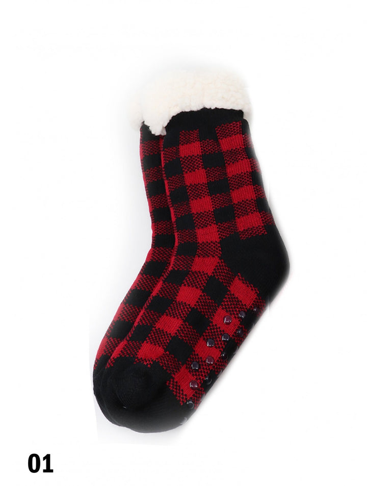 Plaid Indoor Anti-Skid Slipper Socks