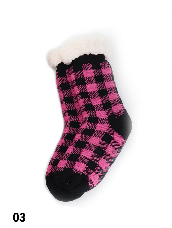 Plaid Indoor Anti-Skid Slipper Socks