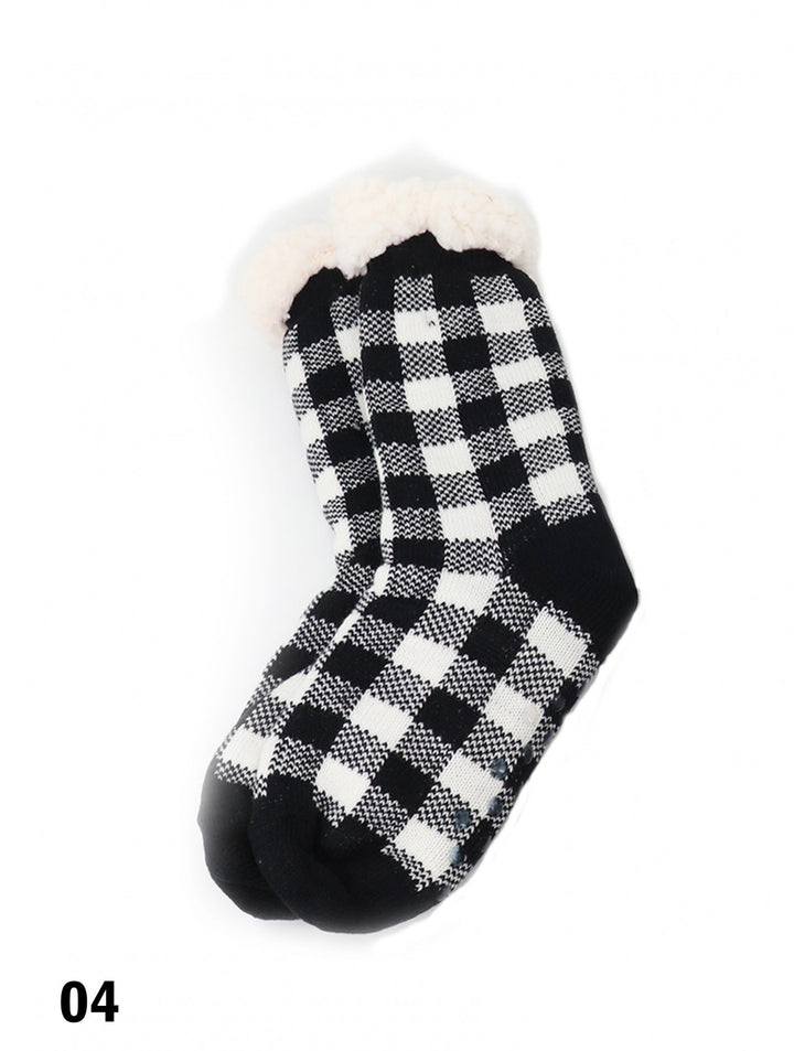 Plaid Indoor Anti-Skid Slipper Socks
