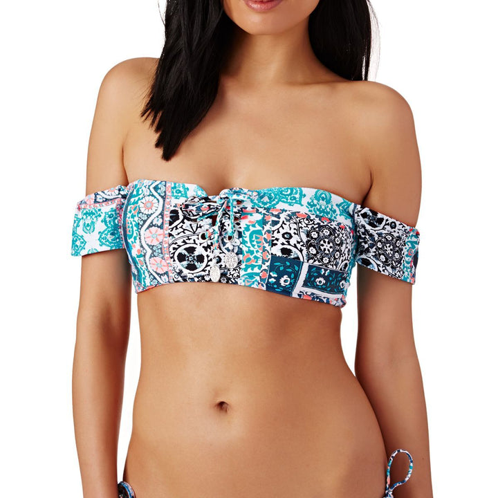 Seafolly Silk Market Lace-Up Bandeau - Size 6