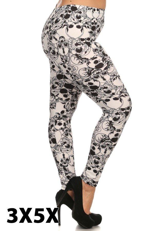 Plus Size Leggings (3X/5X) - Skulls