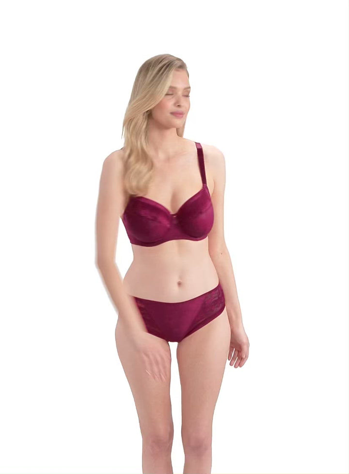 Illusion Side Support Bra - Berry